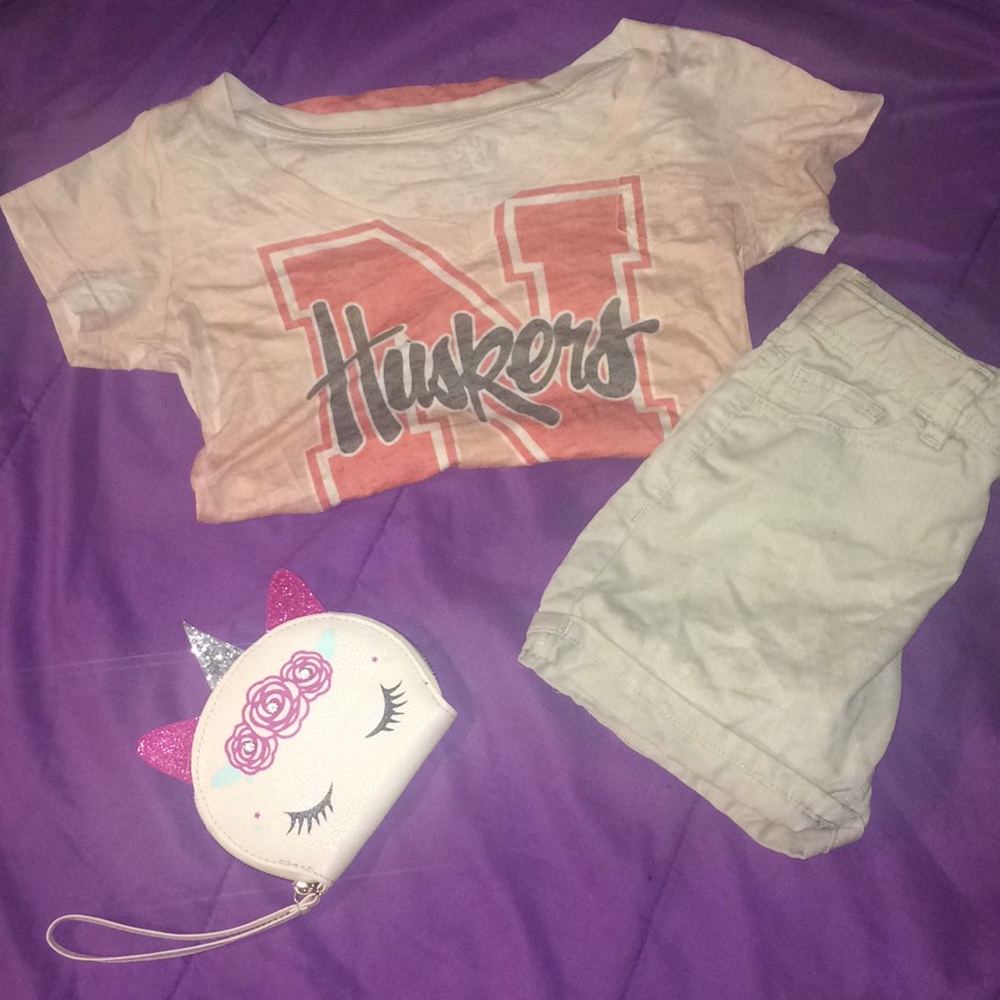 Nebraska huskers tee v neck women’s